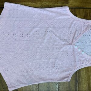 SHEIN Pink Eyelet Scoop Neck Tank